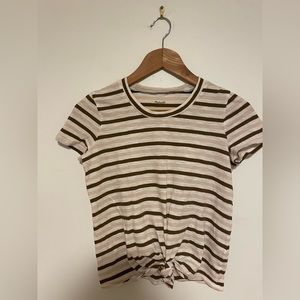 Madewell XS Striped Tee w/ Front Tie
